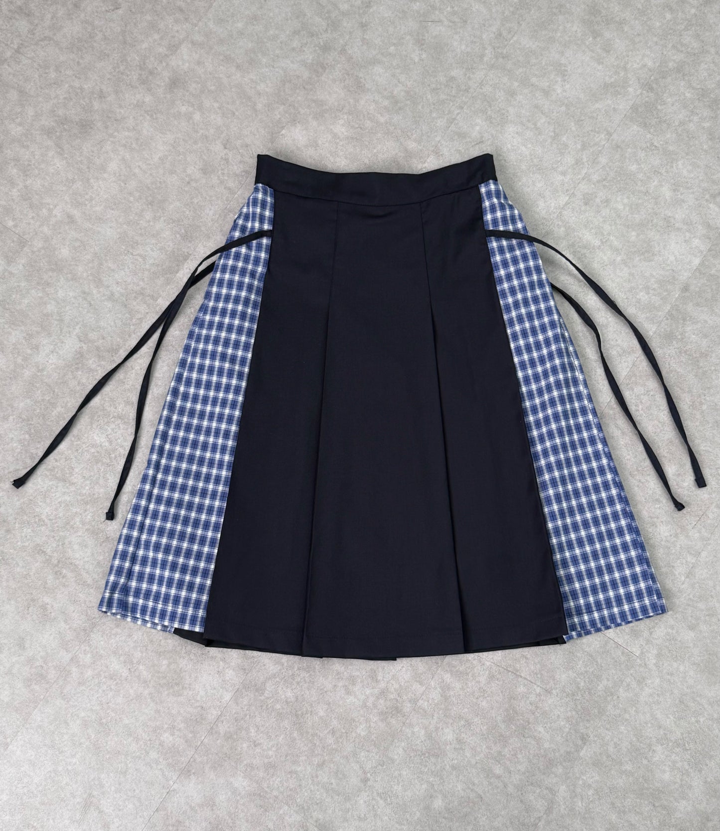 格仔拼百褶中長裙 [2 COLOURS]