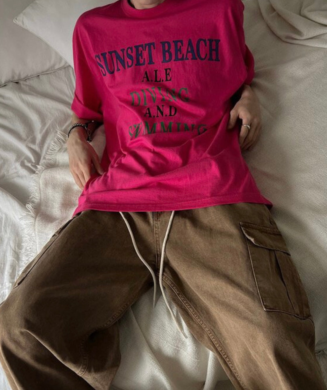 SUNSET BEACH 三色字 TEE［ 3 COLOUR ］