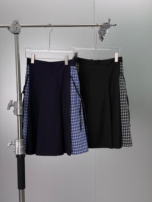 格仔拼百褶中長裙 [2 COLOURS]