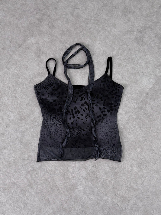 豹紋雪紡背心連絲帶 [2 COLOURS]