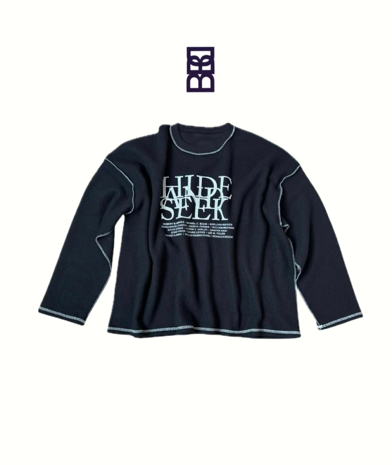 HIDE AND SEEK LOGO 明線針織長袖衫［ 3 COLOURS ］