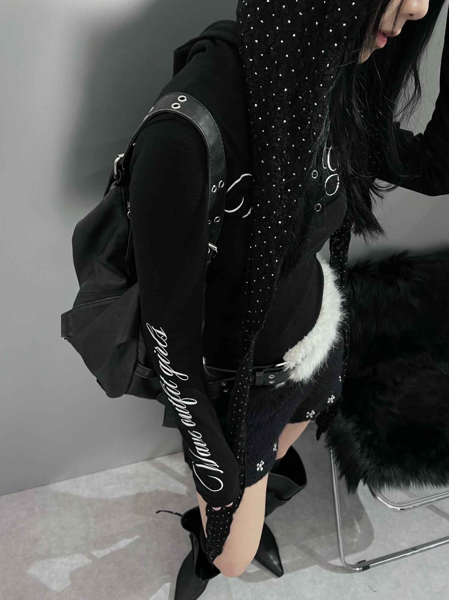 WAVE GIRL連帽長䄂Tee