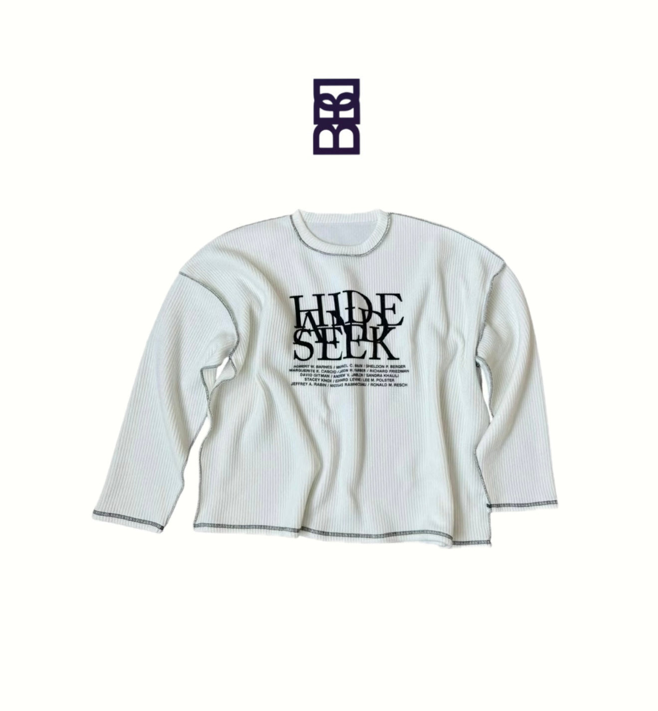 HIDE AND SEEK LOGO 明線針織長袖衫［ 3 COLOURS ］