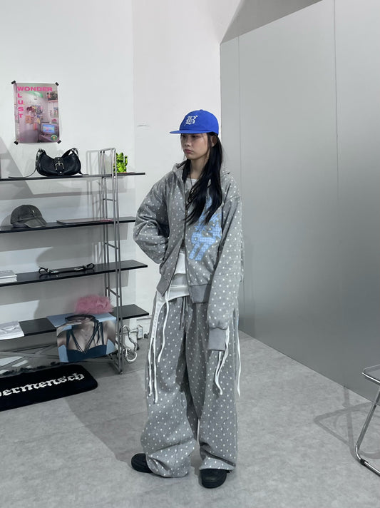 滿印星星拼格紋97連帽衞衣外套［ 2 COLOURS ]