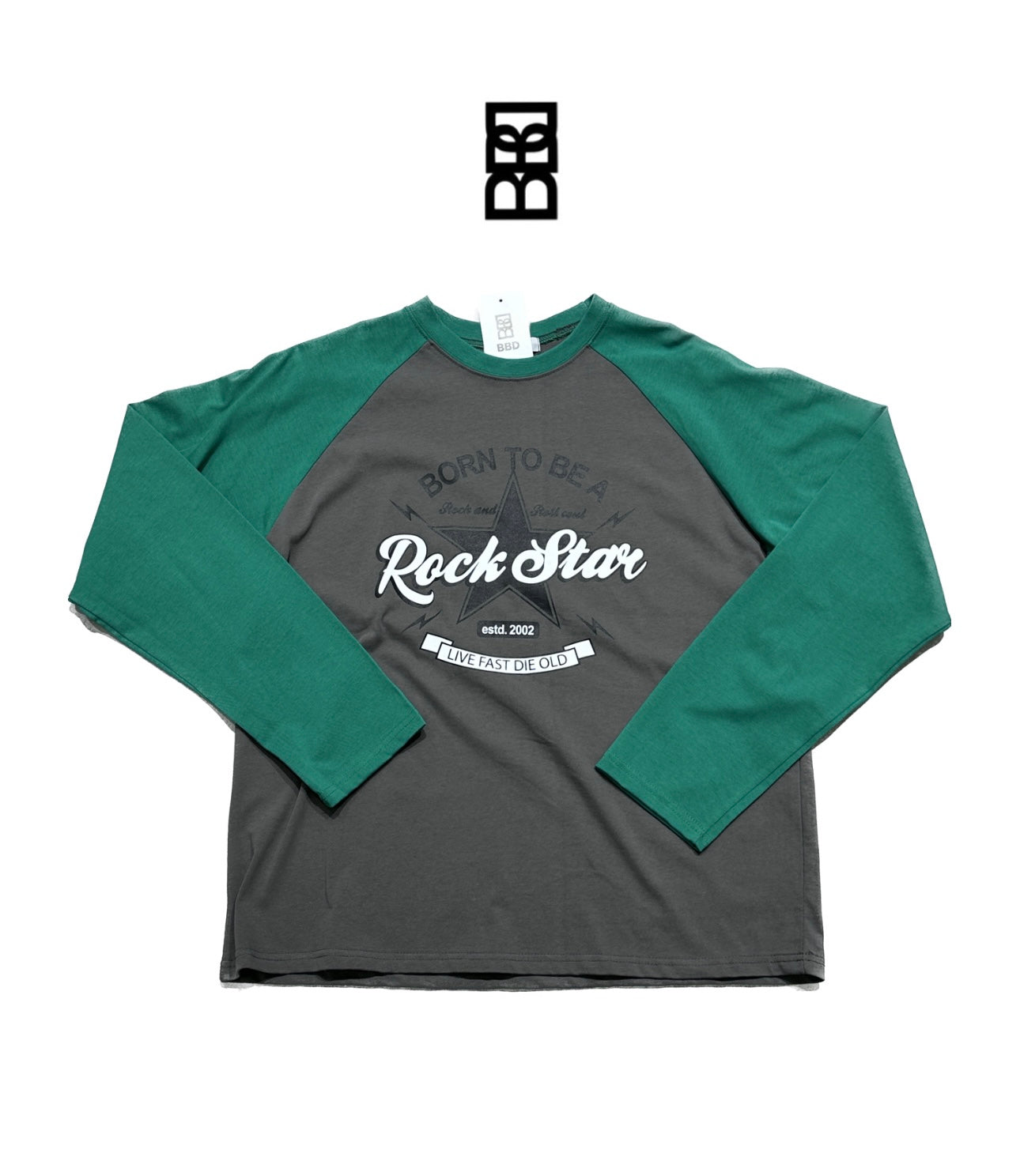 ROCK STAR拼色長袖TEE［ 3 COLOURS ］