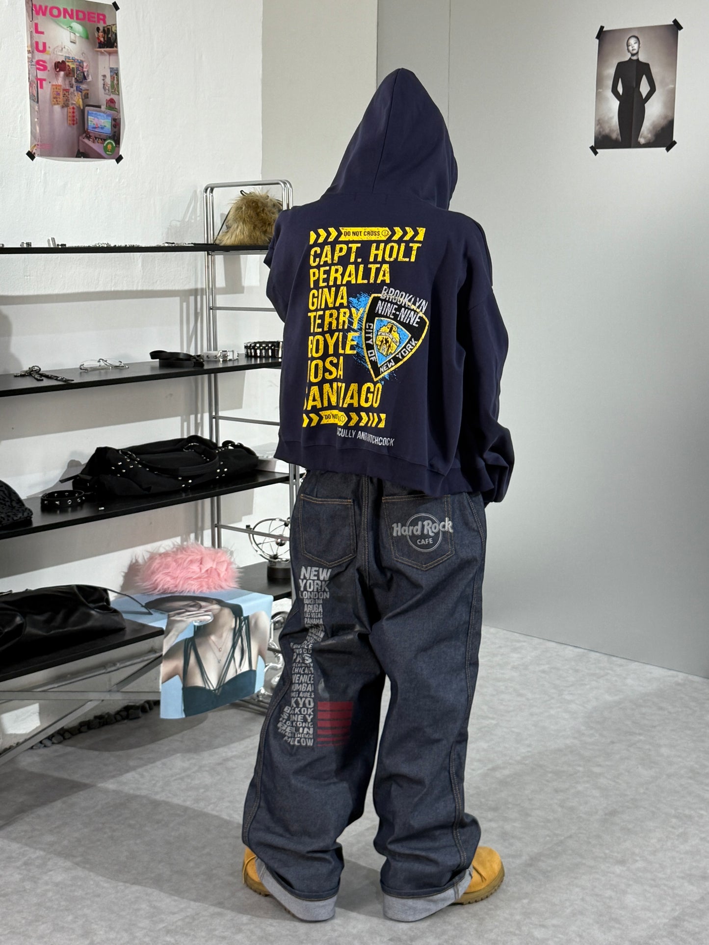 短版NYPD紐約警局雙拉鏈連帽衞衣外套［ 2 COLOURS ]