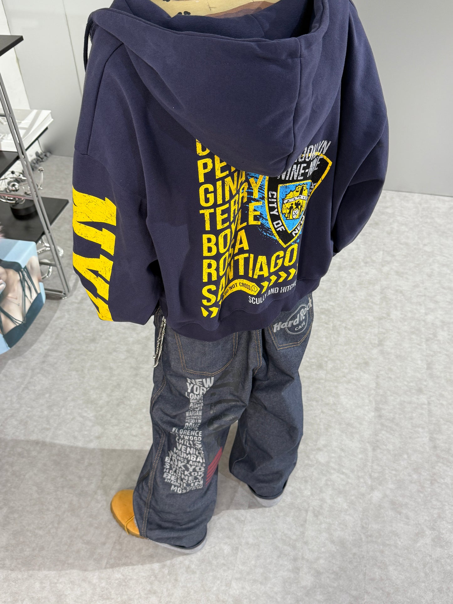 短版NYPD紐約警局雙拉鏈連帽衞衣外套［ 2 COLOURS ]