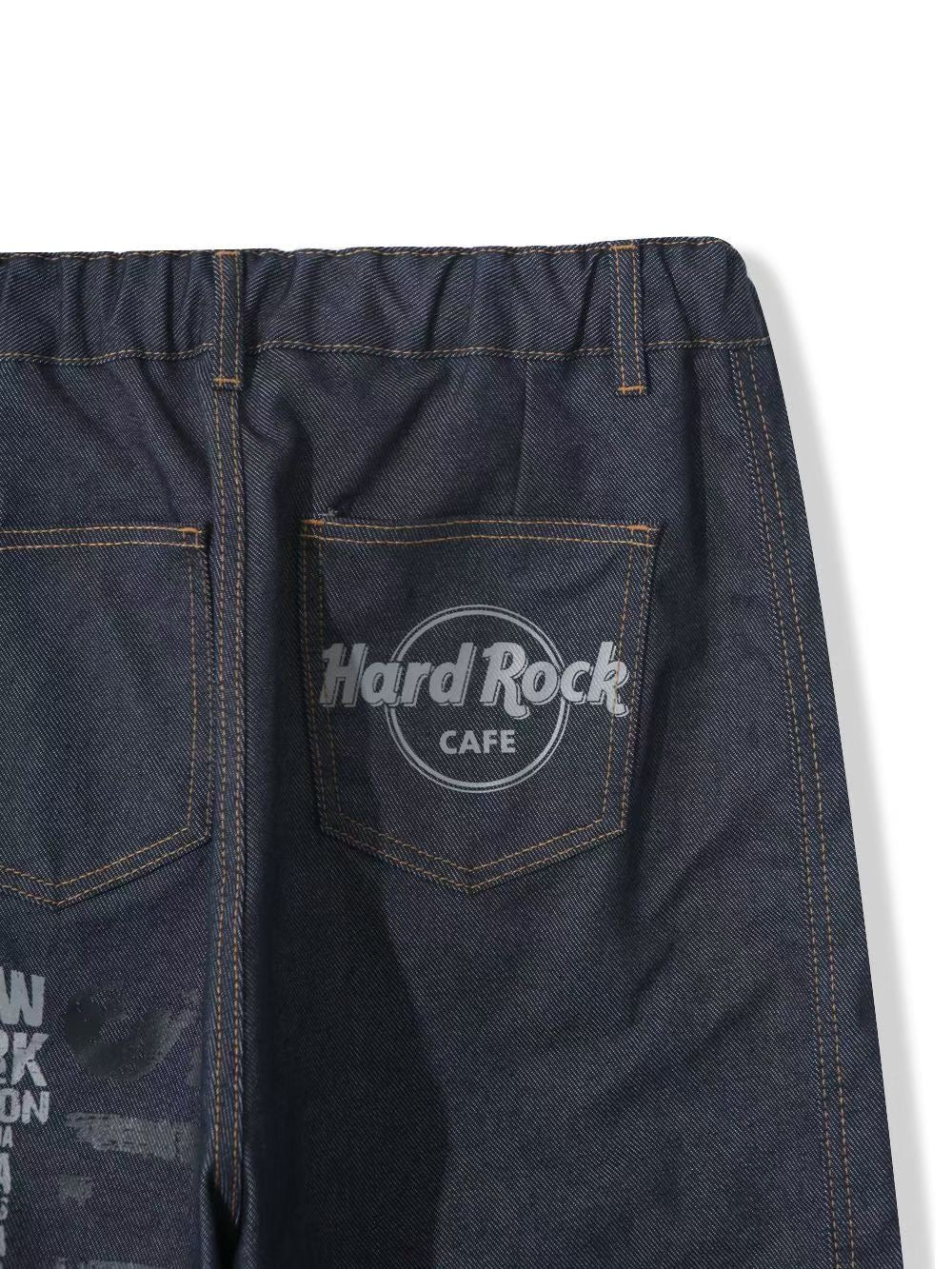 Hard Rock CAFE 背面印字半橡根腰原色牛仔褲 [ 2 COLOURS ]