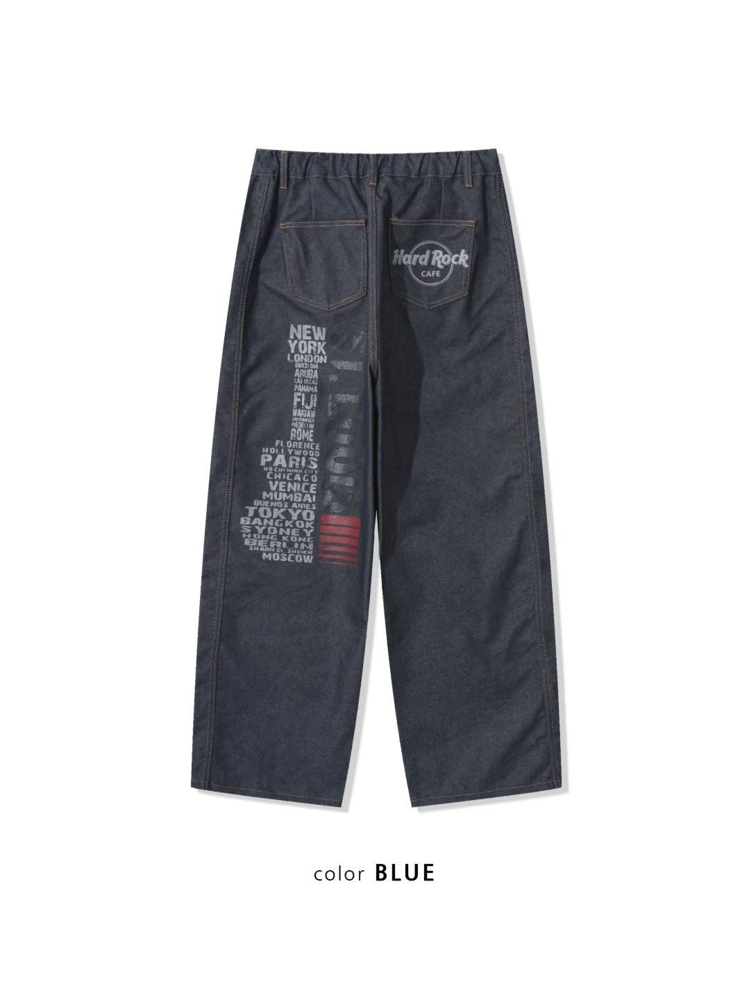 Hard Rock CAFE 背面印字半橡根腰原色牛仔褲 [ 2 COLOURS ]