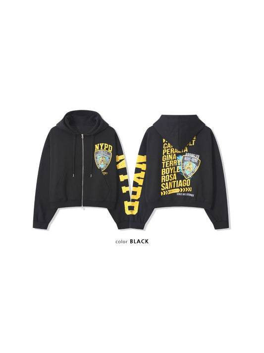 短版NYPD紐約警局雙拉鏈連帽衞衣外套［ 2 COLOURS ]