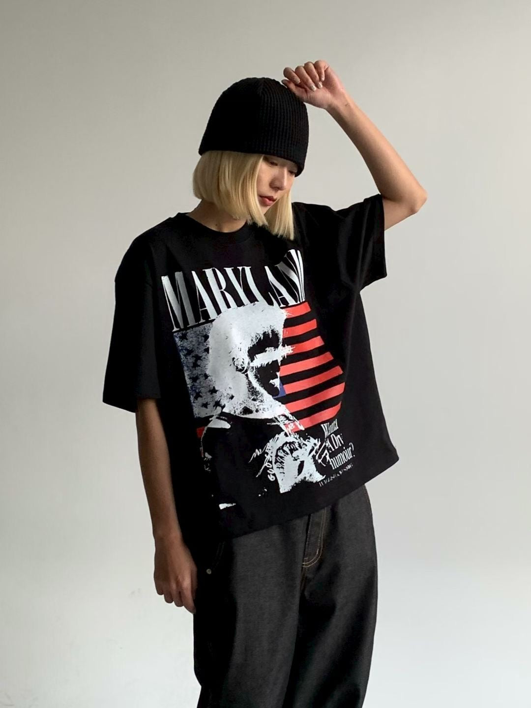 MARYLAND美國旗人像BOXY FIT短版短袖TEE [ 3 COLOURS ]