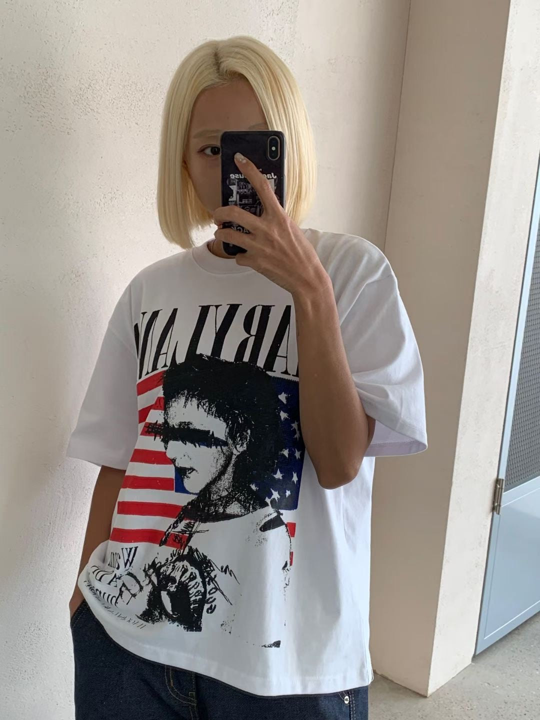 MARYLAND美國旗人像BOXY FIT短版短袖TEE [ 3 COLOURS ]
