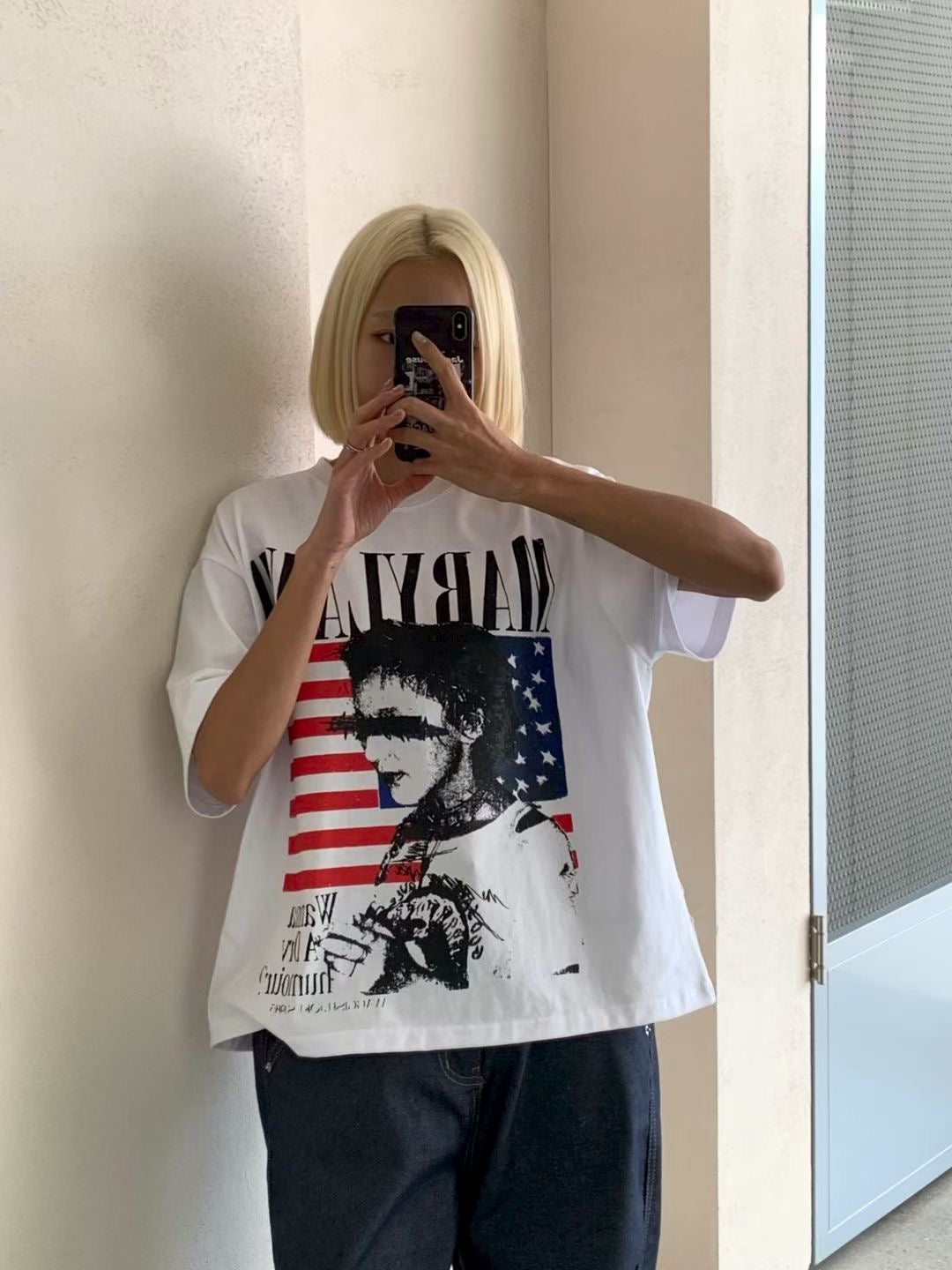 MARYLAND美國旗人像BOXY FIT短版短袖TEE [ 3 COLOURS ]