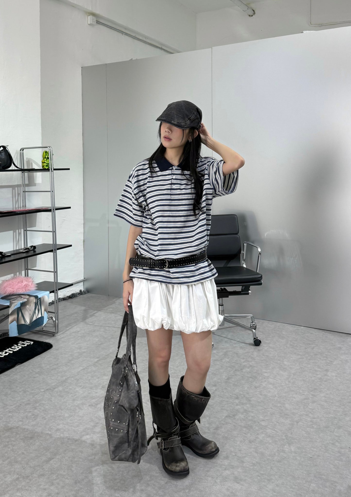 短版橫間短袖POLO衫［ 4 COLOURS ]