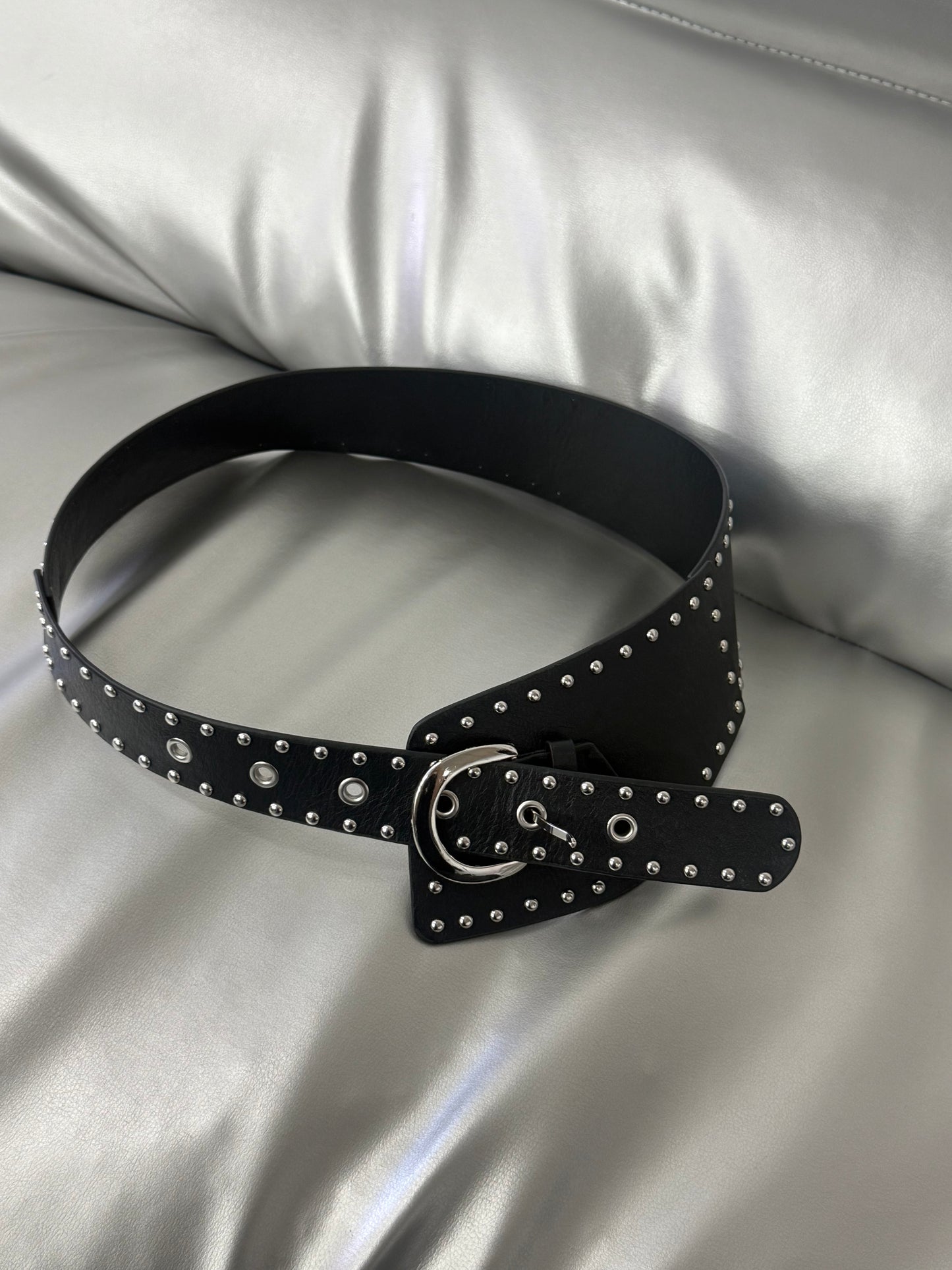 鉚釘撞洞洞扣粗腰帶［ 3 COLOURS ］