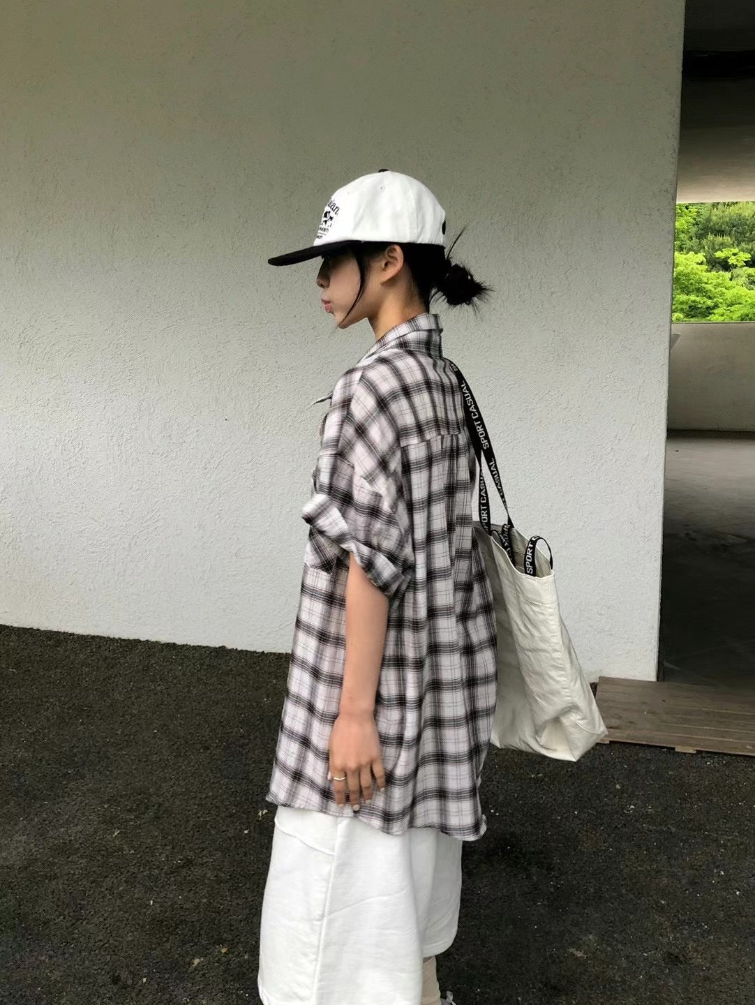 三色方格仔單袋短袖恤衫［ 2 COLOURS ］