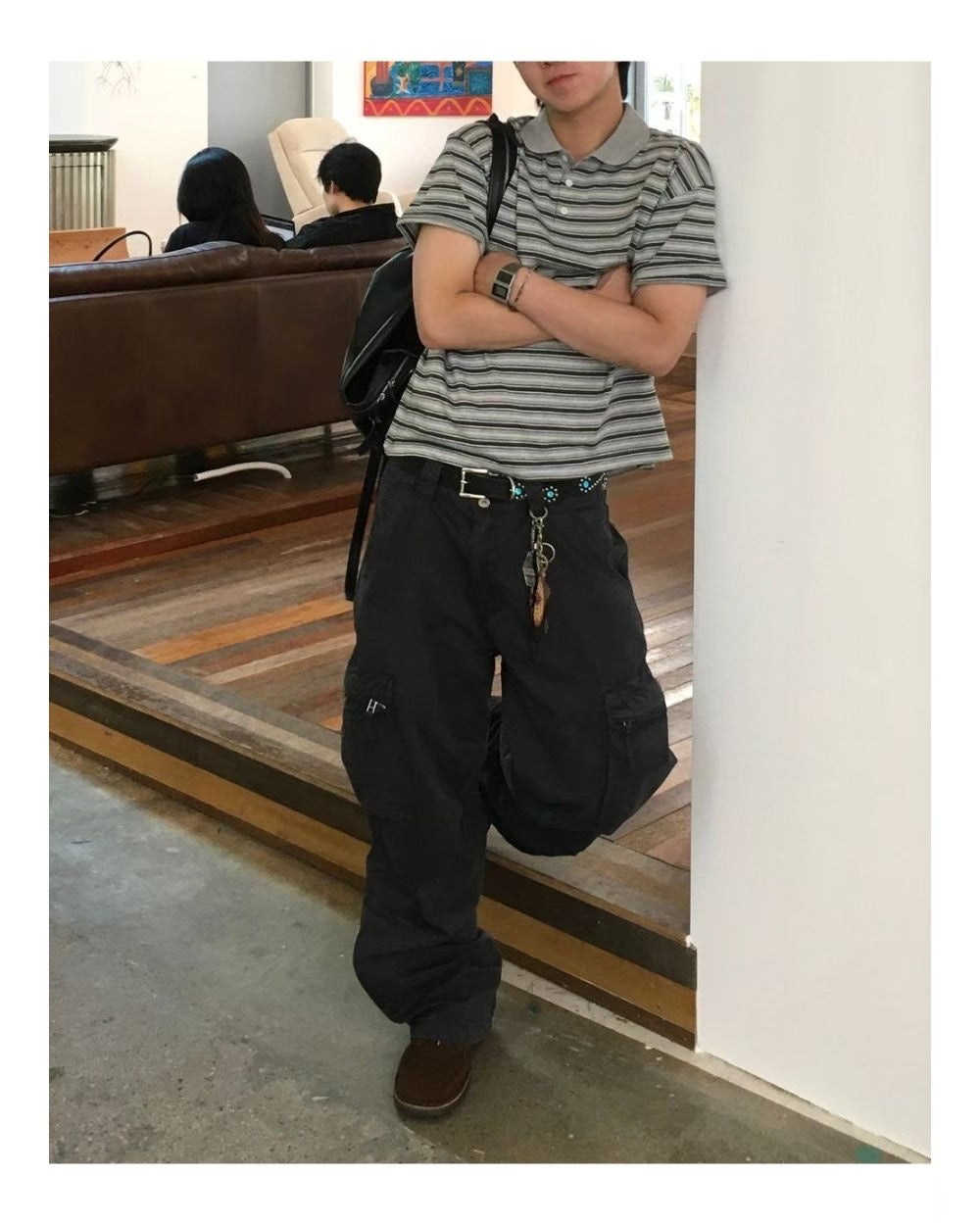 短版橫間短袖POLO衫［ 4 COLOURS ]