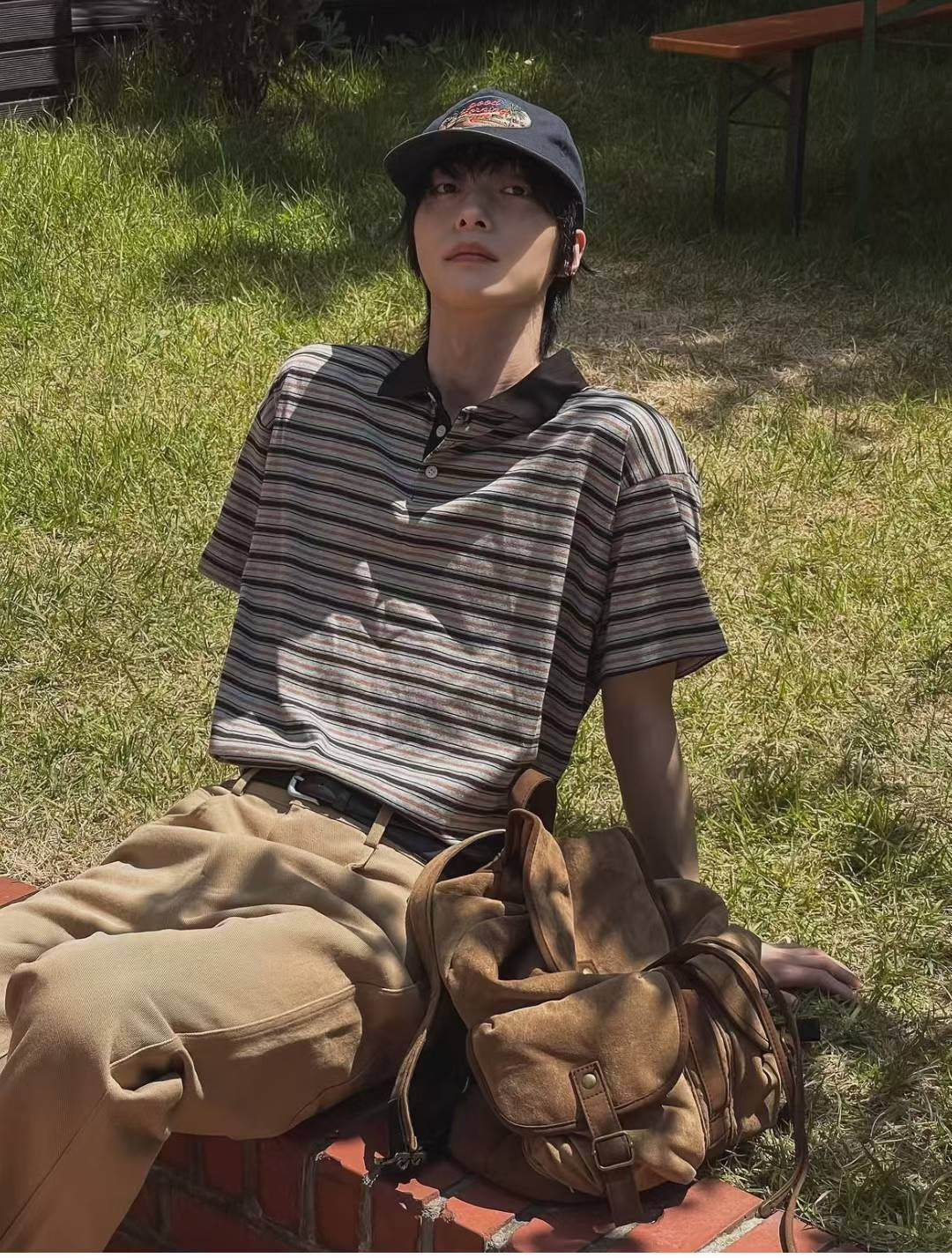 短版橫間短袖POLO衫［ 4 COLOURS ]