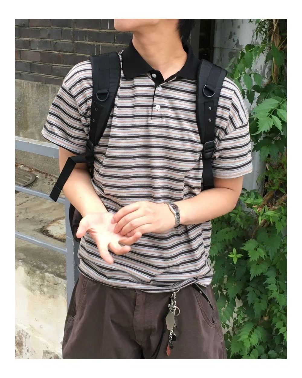 短版橫間短袖POLO衫［ 4 COLOURS ]