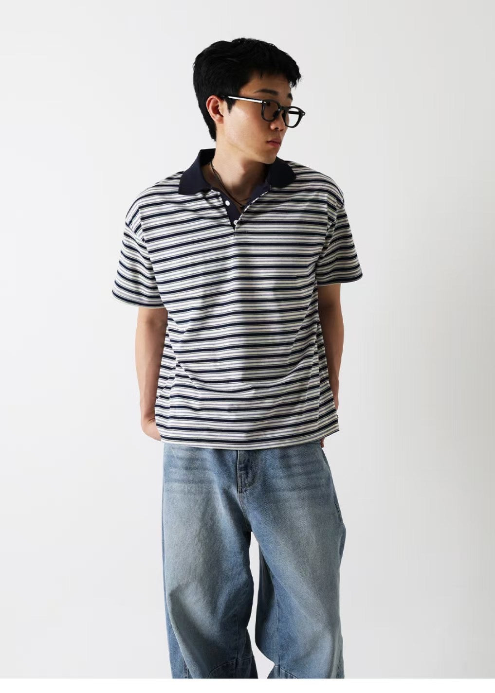 短版橫間短袖POLO衫［ 4 COLOURS ]