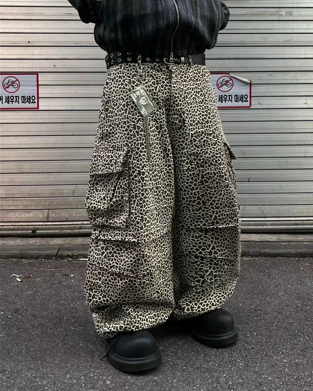 可束式原色豹紋雙袋BAGGY長褲［ 2 WAYS ］