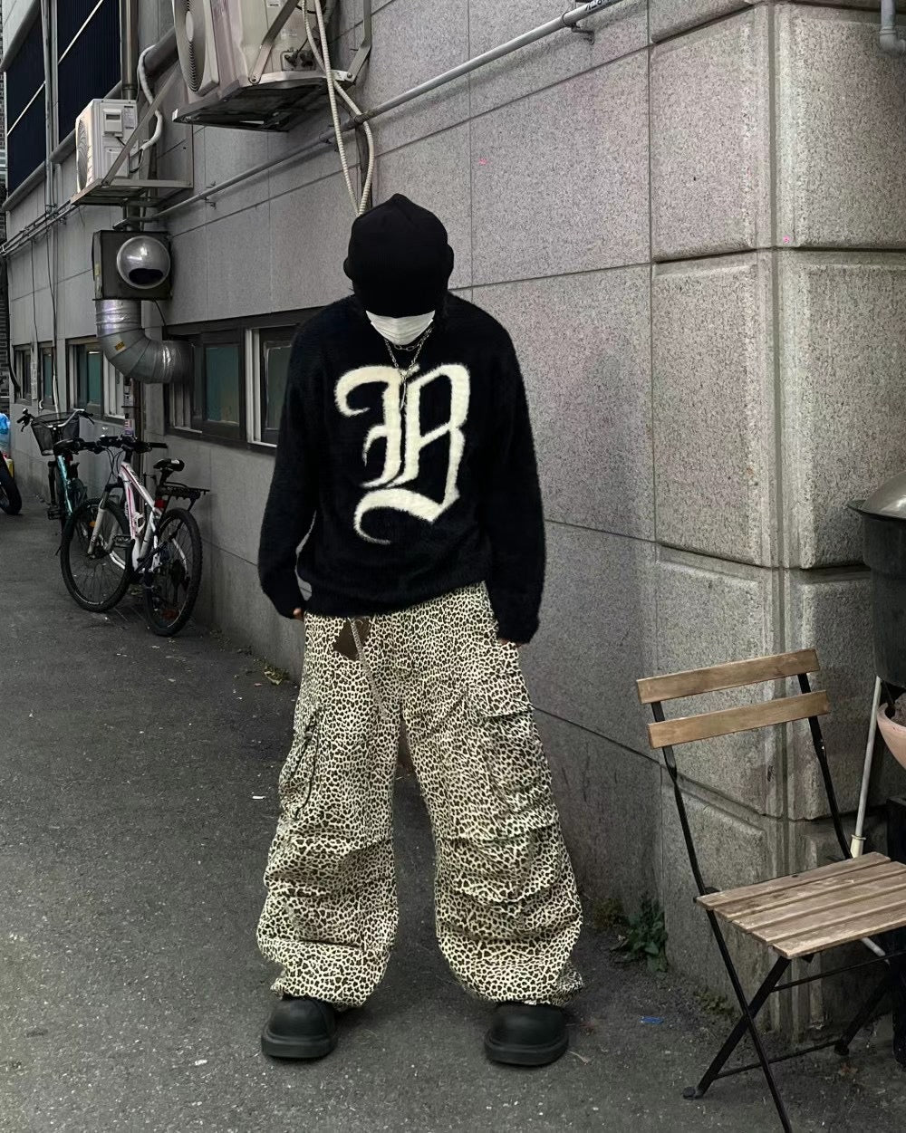可束式原色豹紋雙袋BAGGY長褲［ 2 WAYS ］