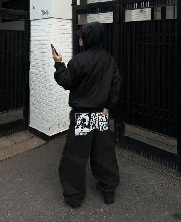 100%COTTON SAVANT CARTEL 背面人像錐形洗水牛仔褲 [ 2 COLOURS / 2 SIZE  ]