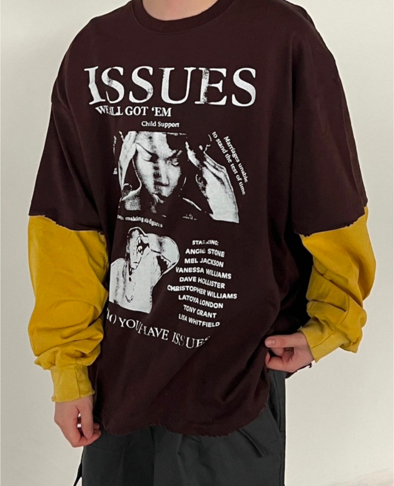 ISSUES人像假兩件拼色長袖衫［ 3 COLOURS ］